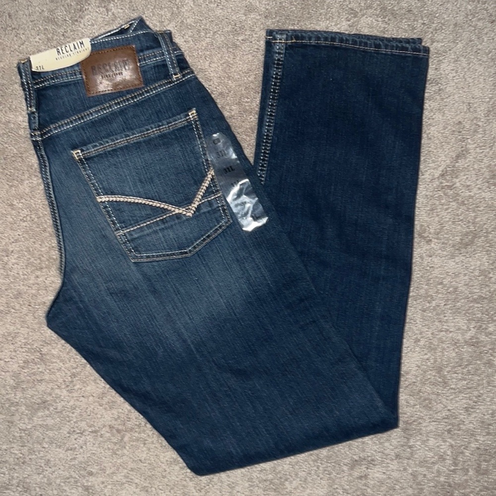 Reclaim Regular Straight Jeans 31L  (31W x34L) NWT - Dark